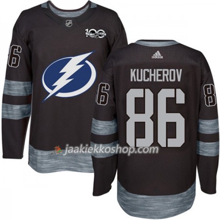 Miehille NHL Tampa Bay Lightning Pelipaita Nikita Kucherov 86 1917-2017 100th Anniversary Adidas Musta Authentic